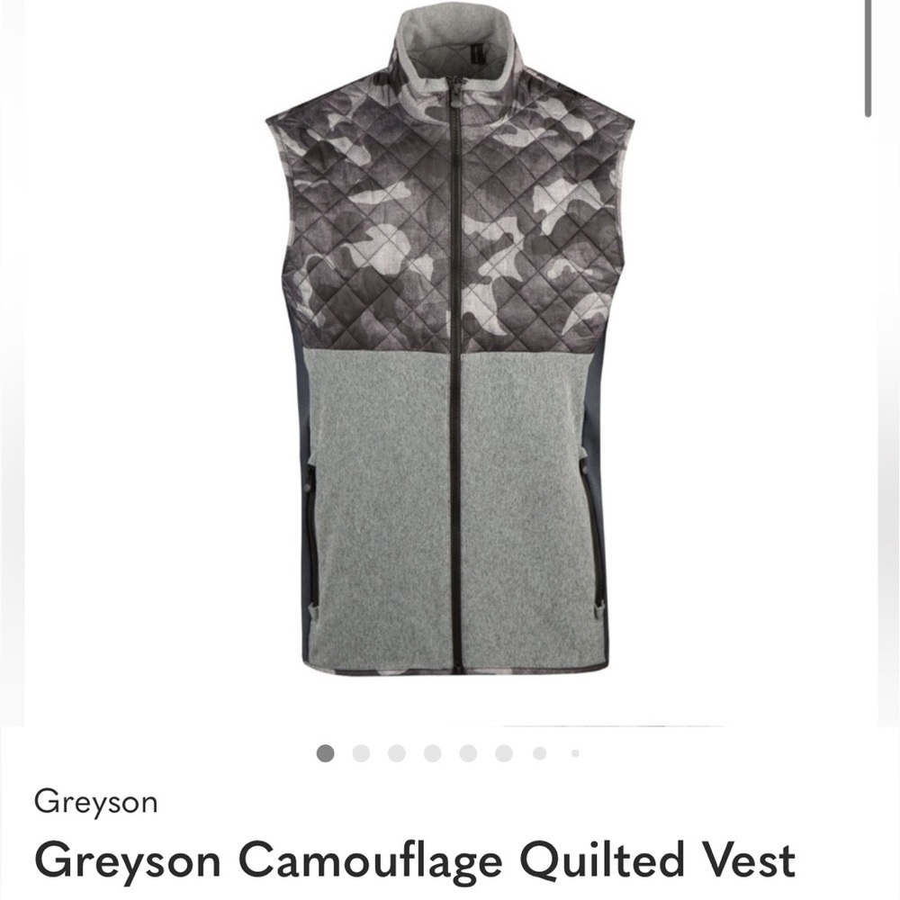 GREYSON GoLF Quilted Camouflage Vest with Gray and Black Accents